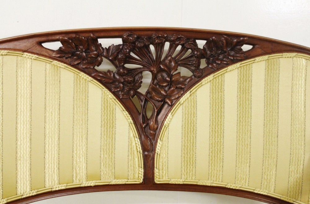 French Art Nouveau 3 Piece Walnut Salon Suite View II