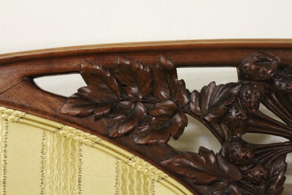 French Art Nouveau 3 Piece Walnut Salon Suite View VII