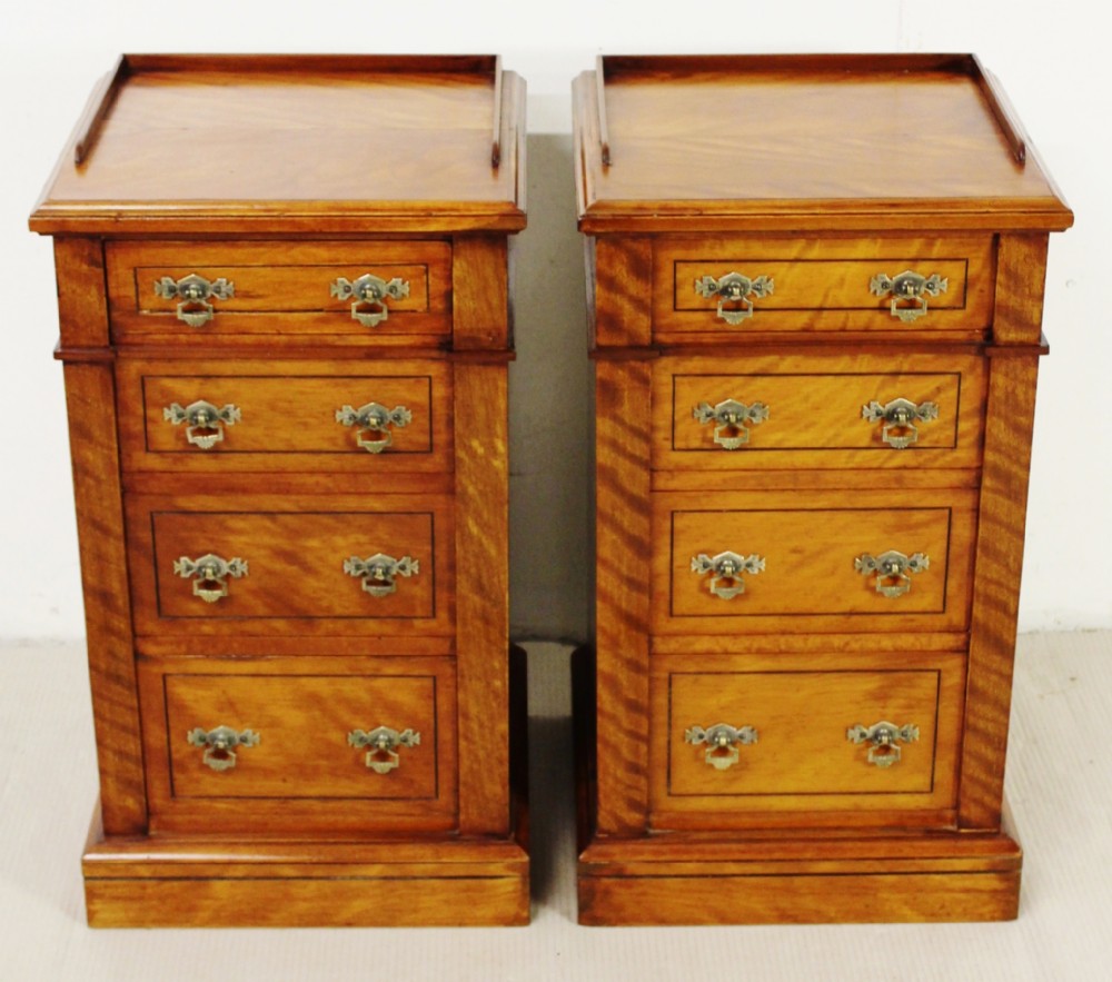Pair of Satinwood Bedside Chests by Maple and Co