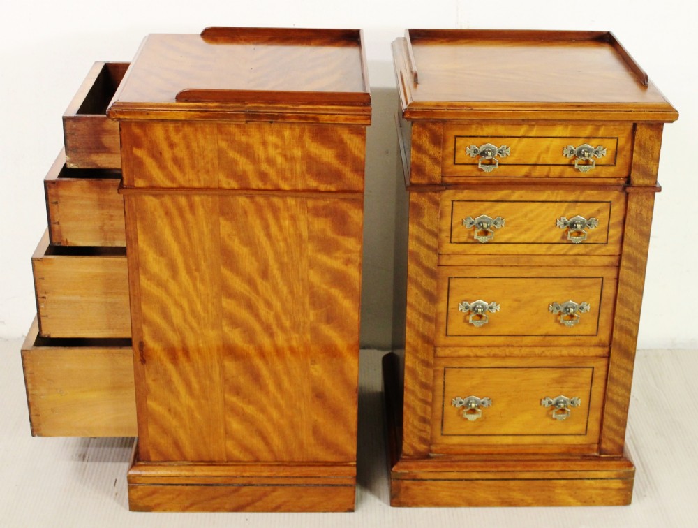 Pair of Satinwood Bedside Chests by Maple and Co View VIII