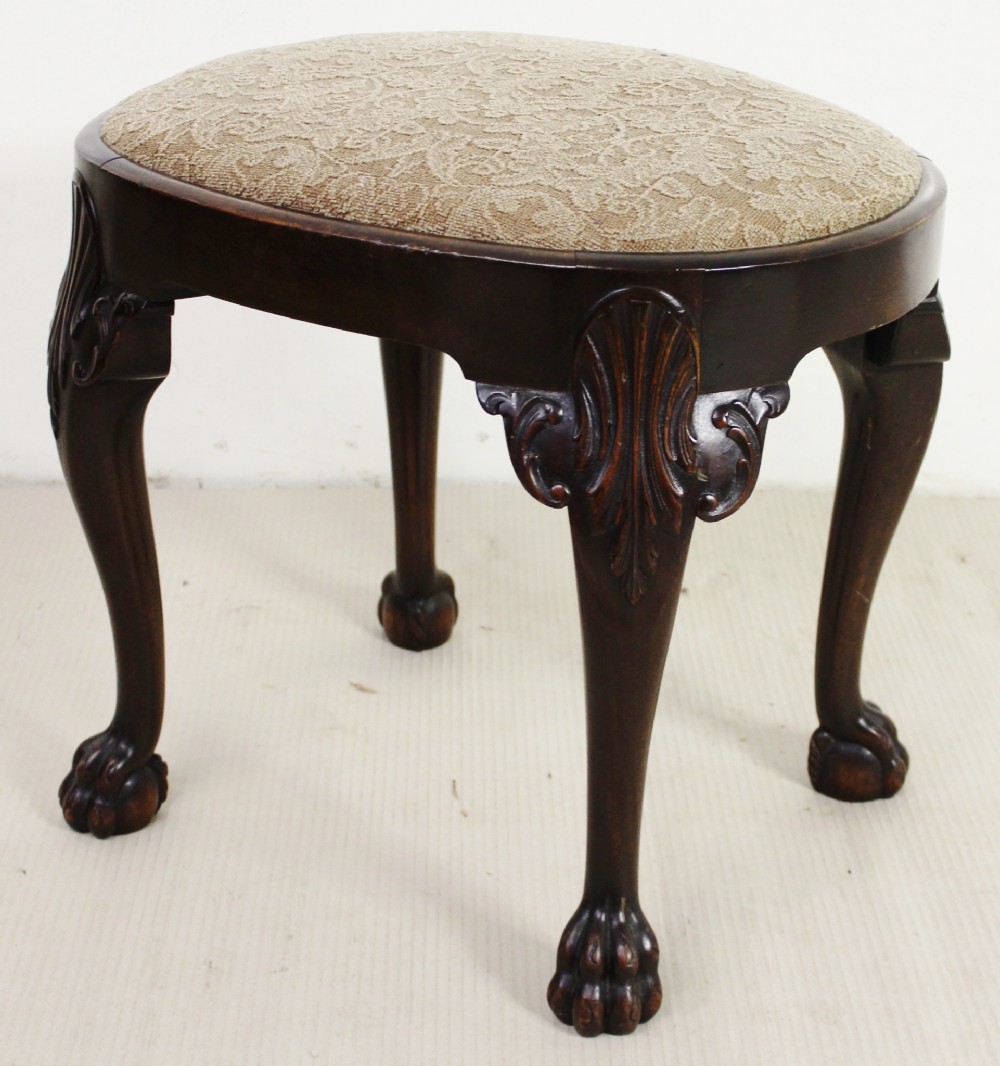 Oval Walnut Stool