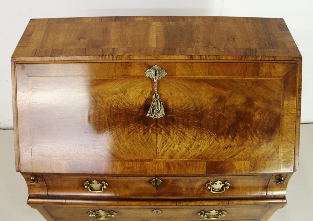 Queen Anne Style Burr Walnut Bureau View II