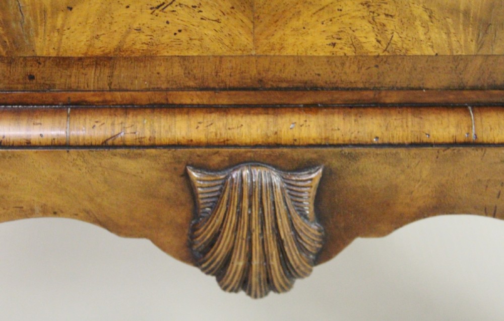 Queen Anne Style Burr Walnut Bureau View VIII