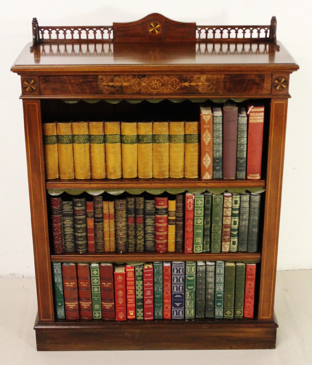 Inlaid Mahogany Open Bookcase