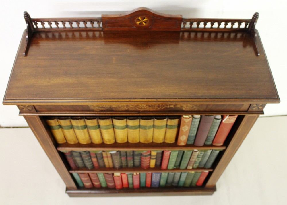 Inlaid Mahogany Open Bookcase View III