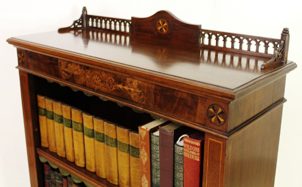 Inlaid Mahogany Open Bookcase View X