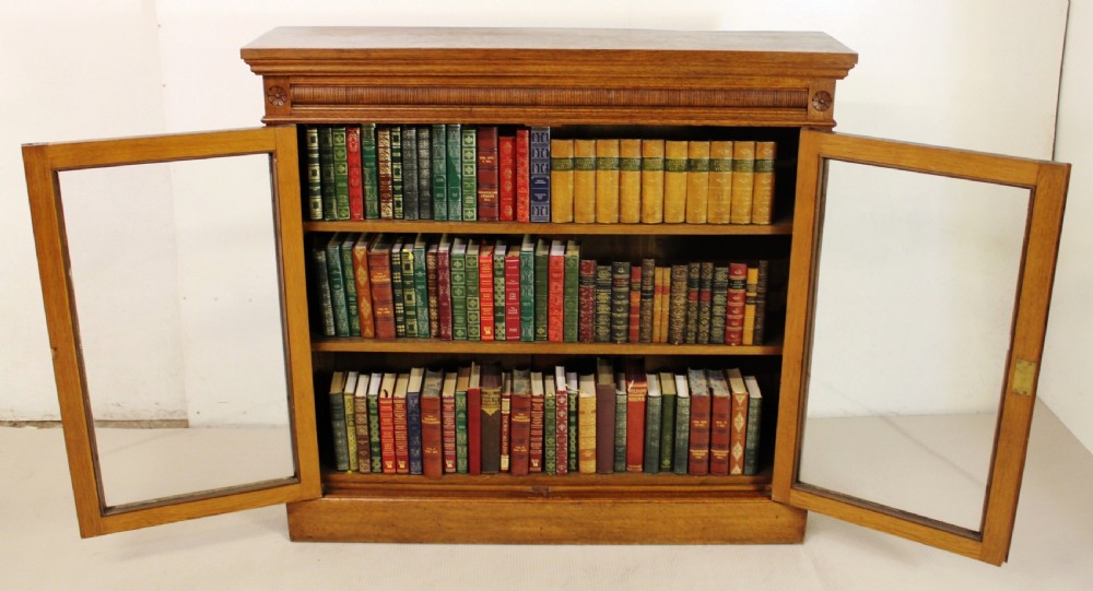Edwardian Oak Glazed Bookcase View IV