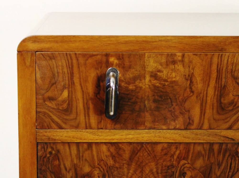 Art Deco Burr Walnut Linen Press View VII
