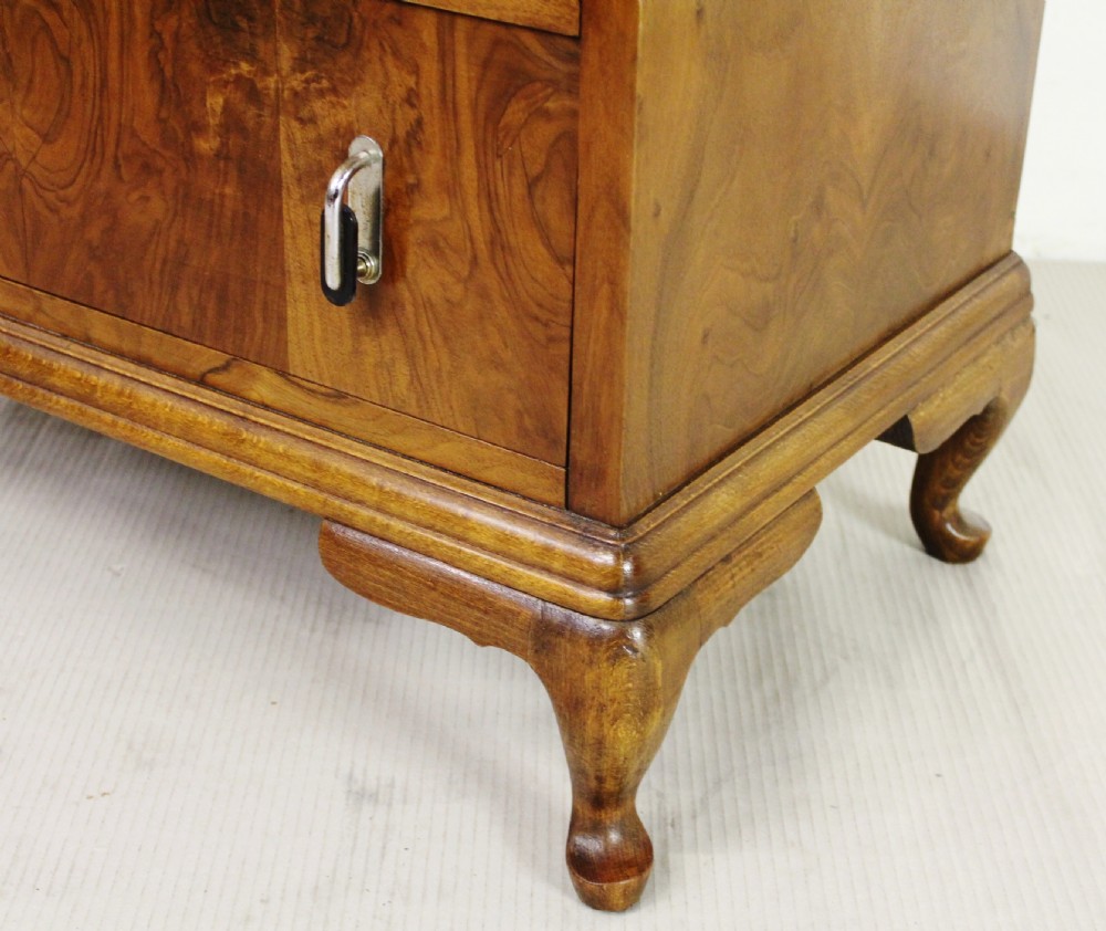 Art Deco Burr Walnut Linen Press View XII