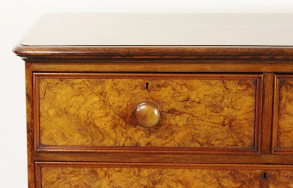 Victorian Burr Walnut Chest of Drawers View VI