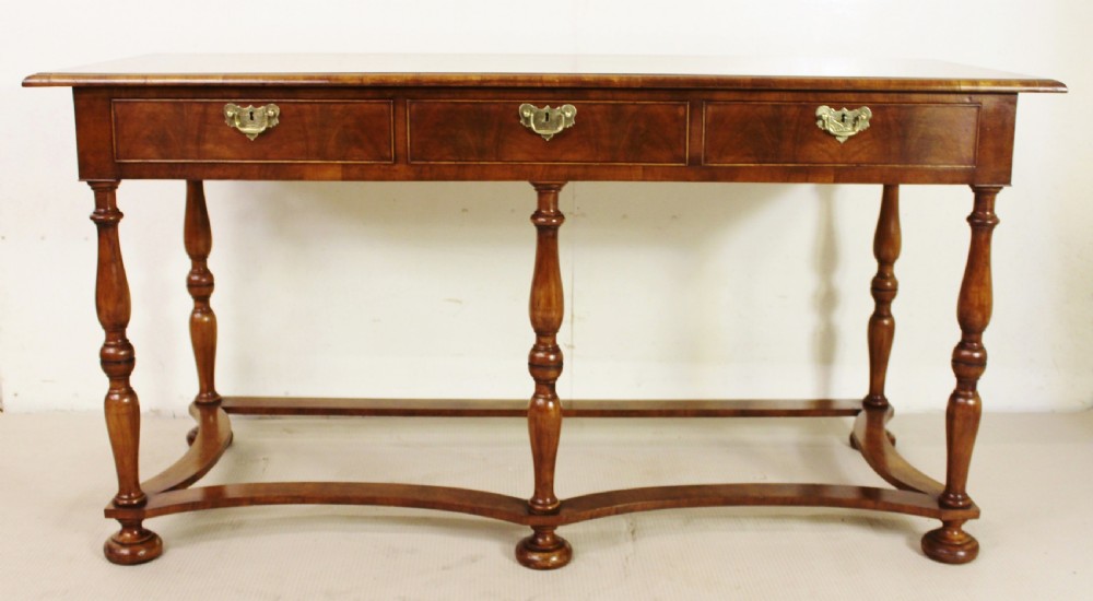 Long Burr Walnut Console Table View VI