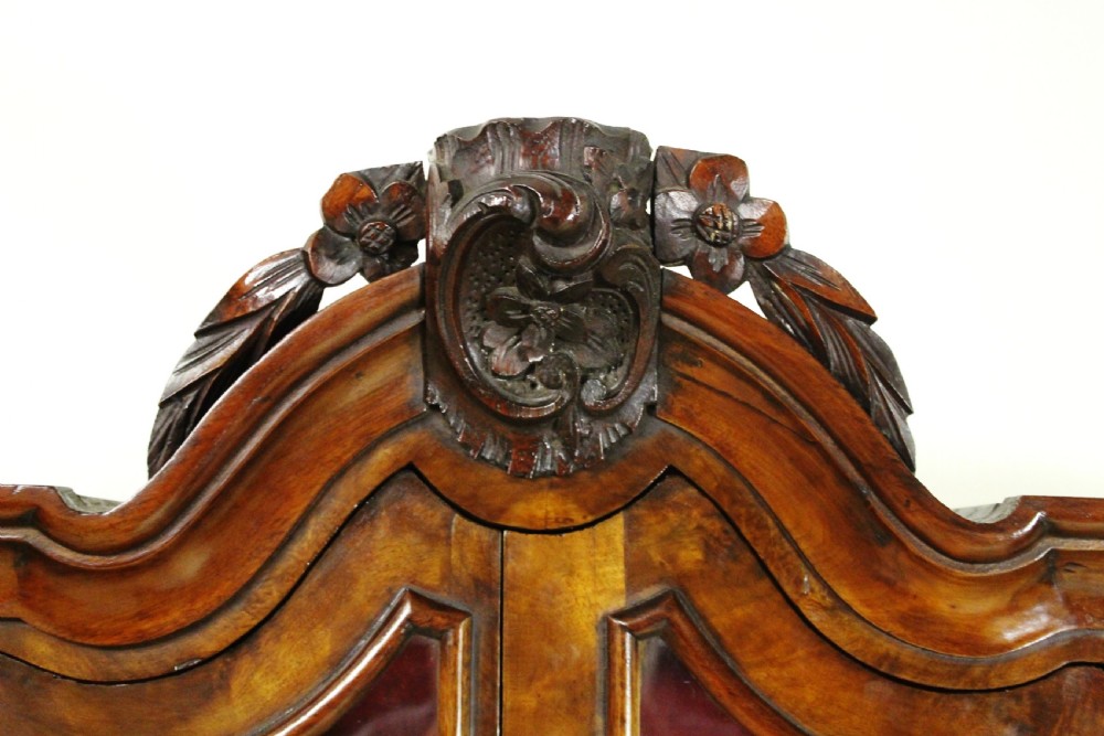 Dutch Burr Walnut Bombe Display Cabinet View II