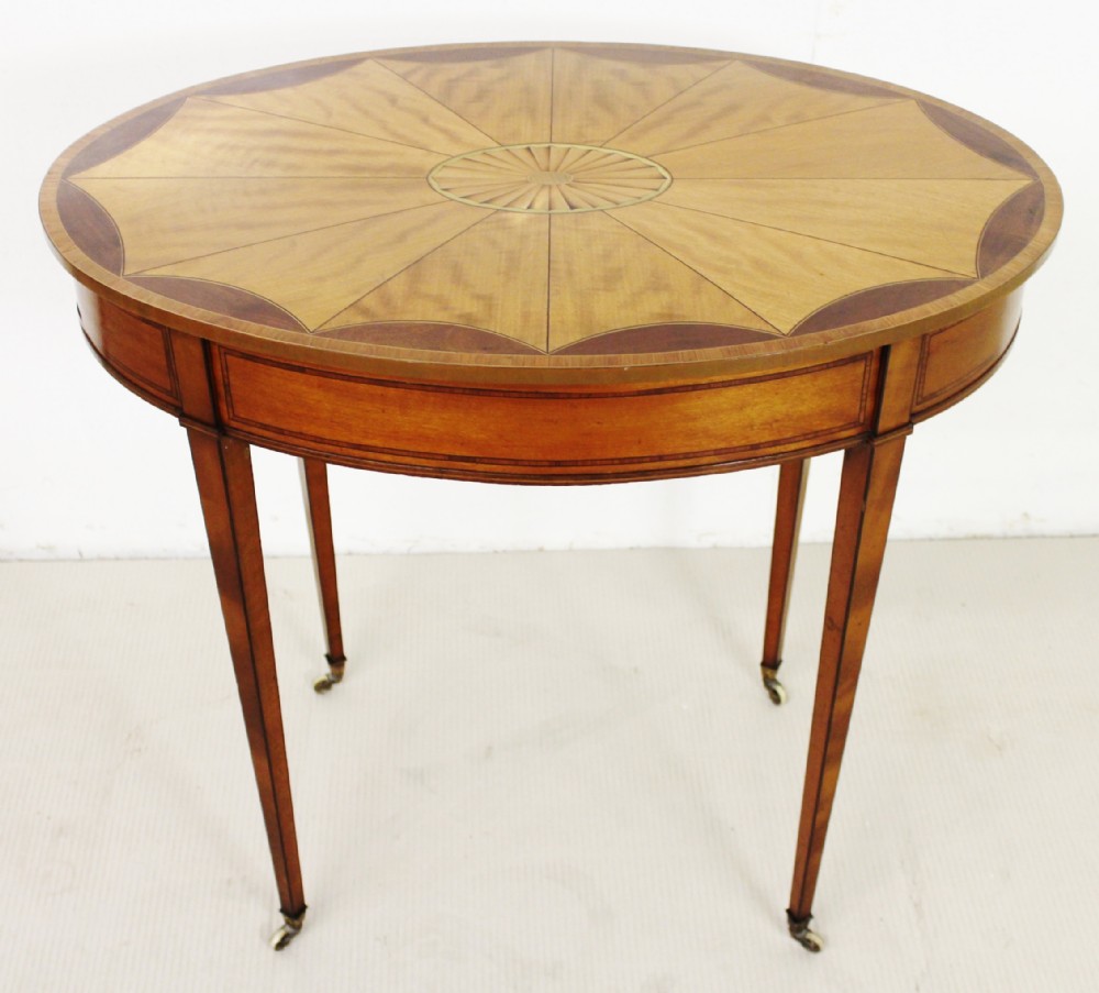 Inlaid Satinwood Oval Occasional Table