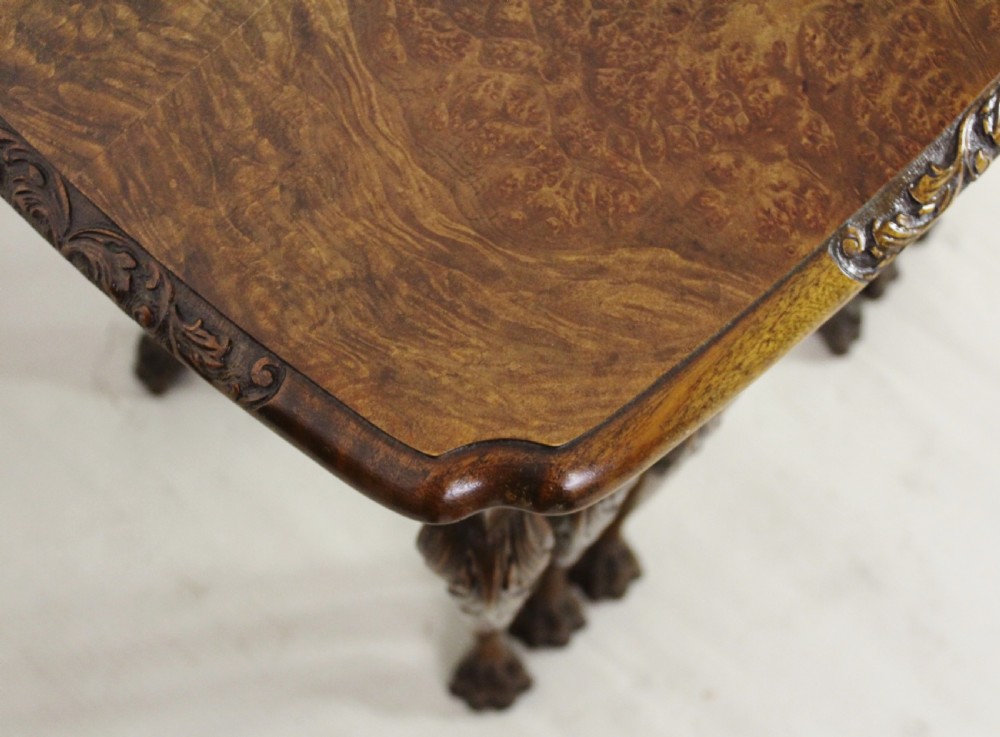 Burr Walnut Nest of 3 Tables View VII