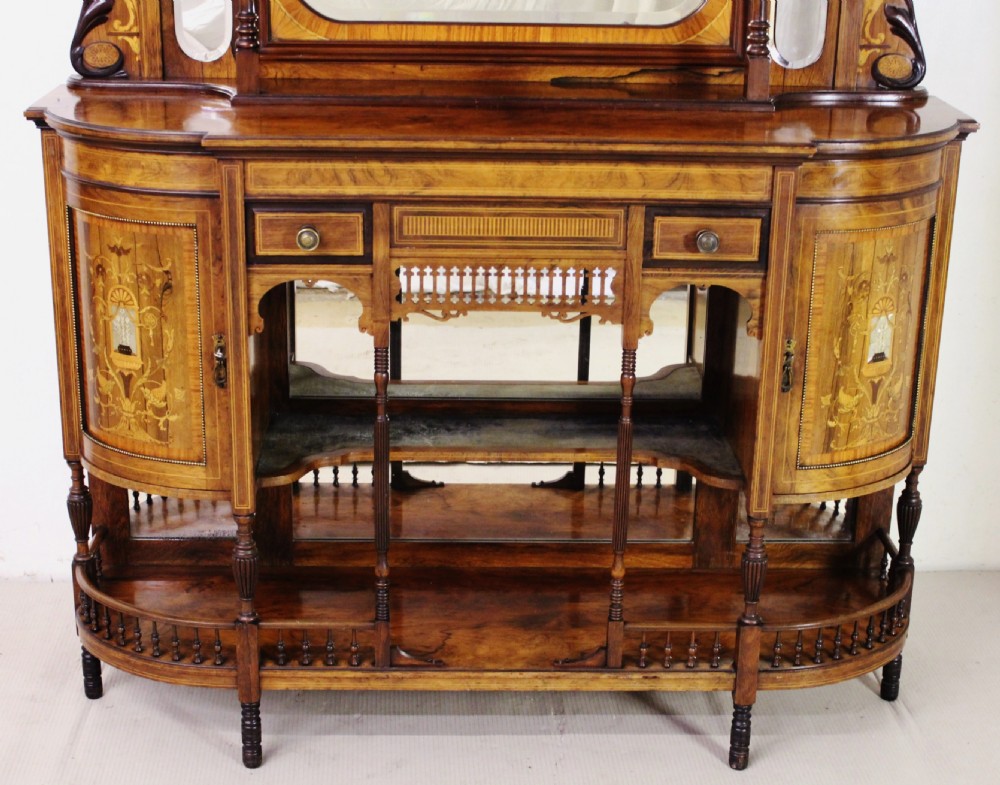 Late Victorian Inlaid Rosewood Chiffonier by Maple and Co View II