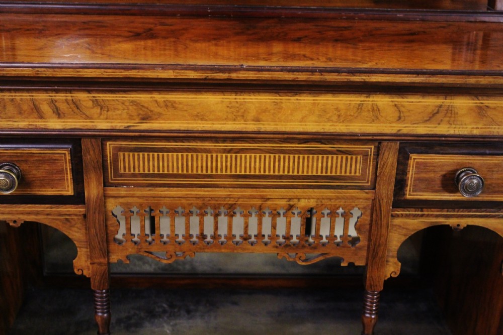 Late Victorian Inlaid Rosewood Chiffonier by Maple and Co View XI
