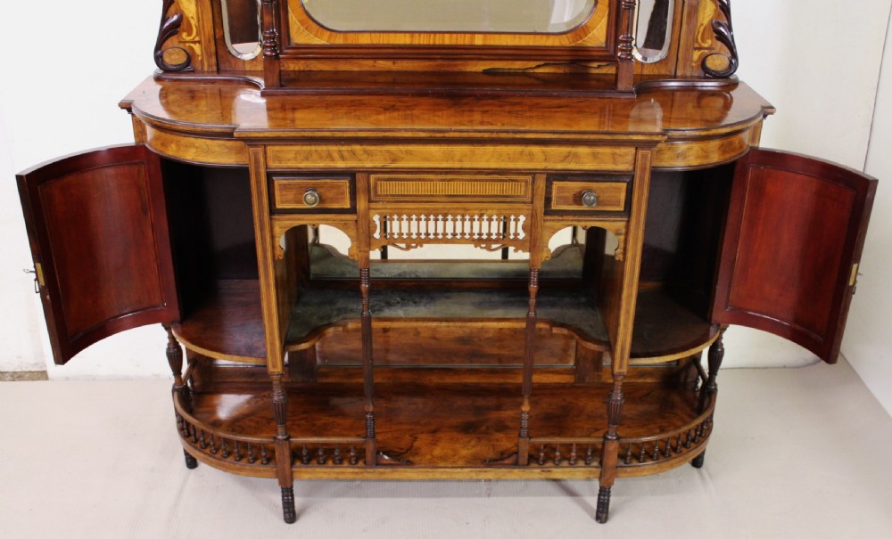 Late Victorian Inlaid Rosewood Chiffonier by Maple and Co View XV