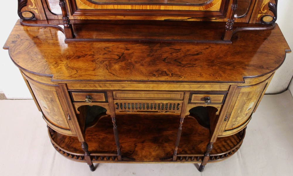 Late Victorian Inlaid Rosewood Chiffonier by Maple and Co View XVII