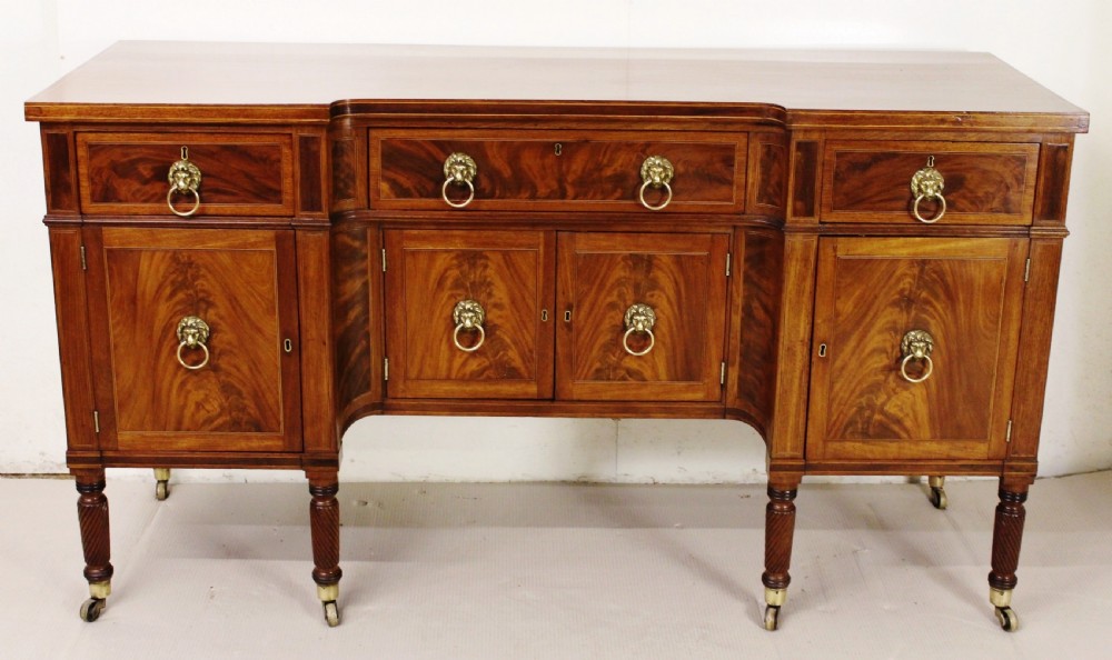 Regency Period Flame Mahogany Sideboard