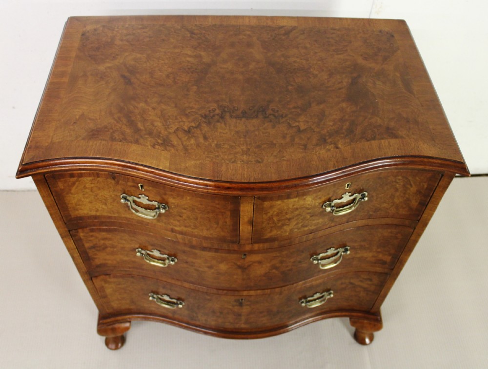 Serpentine Fronted Burr Walnut Chest of Drawers View V