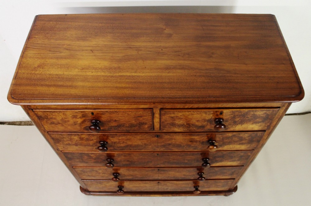 Large Victorian Burr Walnut Chest of Drawers View II