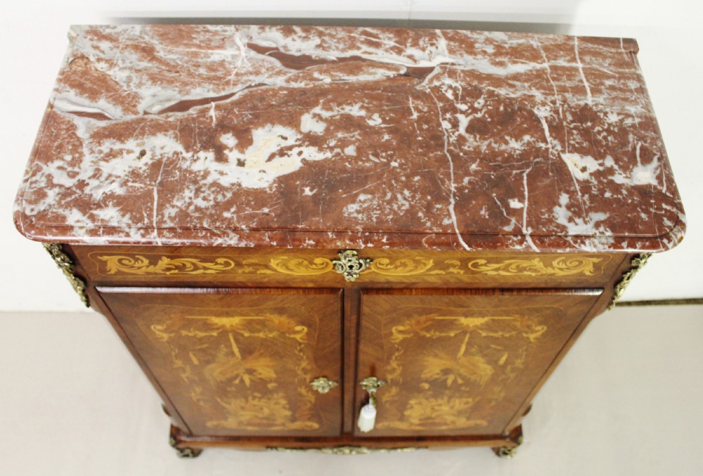 French Marquetry Kingwood Side Cabinet View V