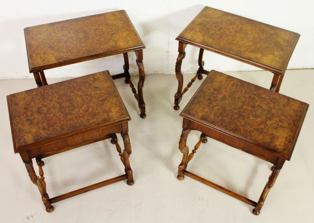Pair of Burr Walnut Nests of Tables View IV
