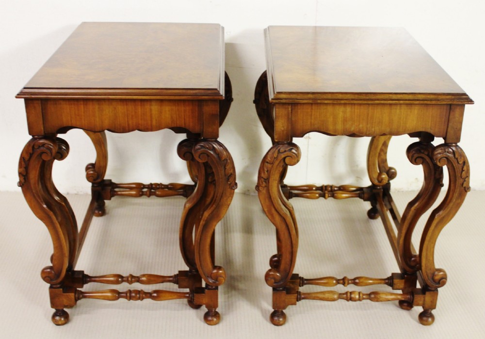 Pair of Burr Walnut Nests of Tables View IX
