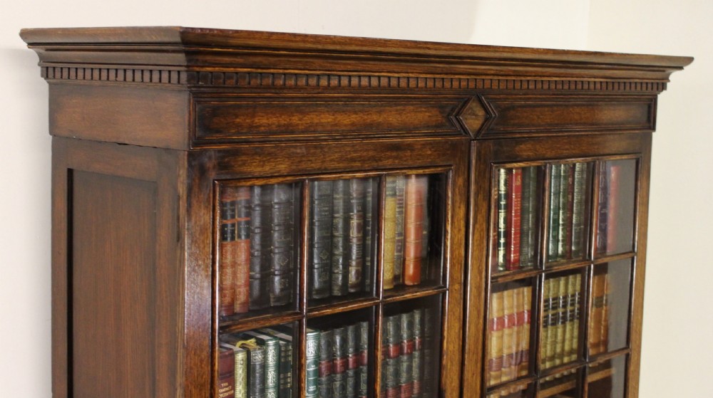 Oak Glazed Bookcase View XIII