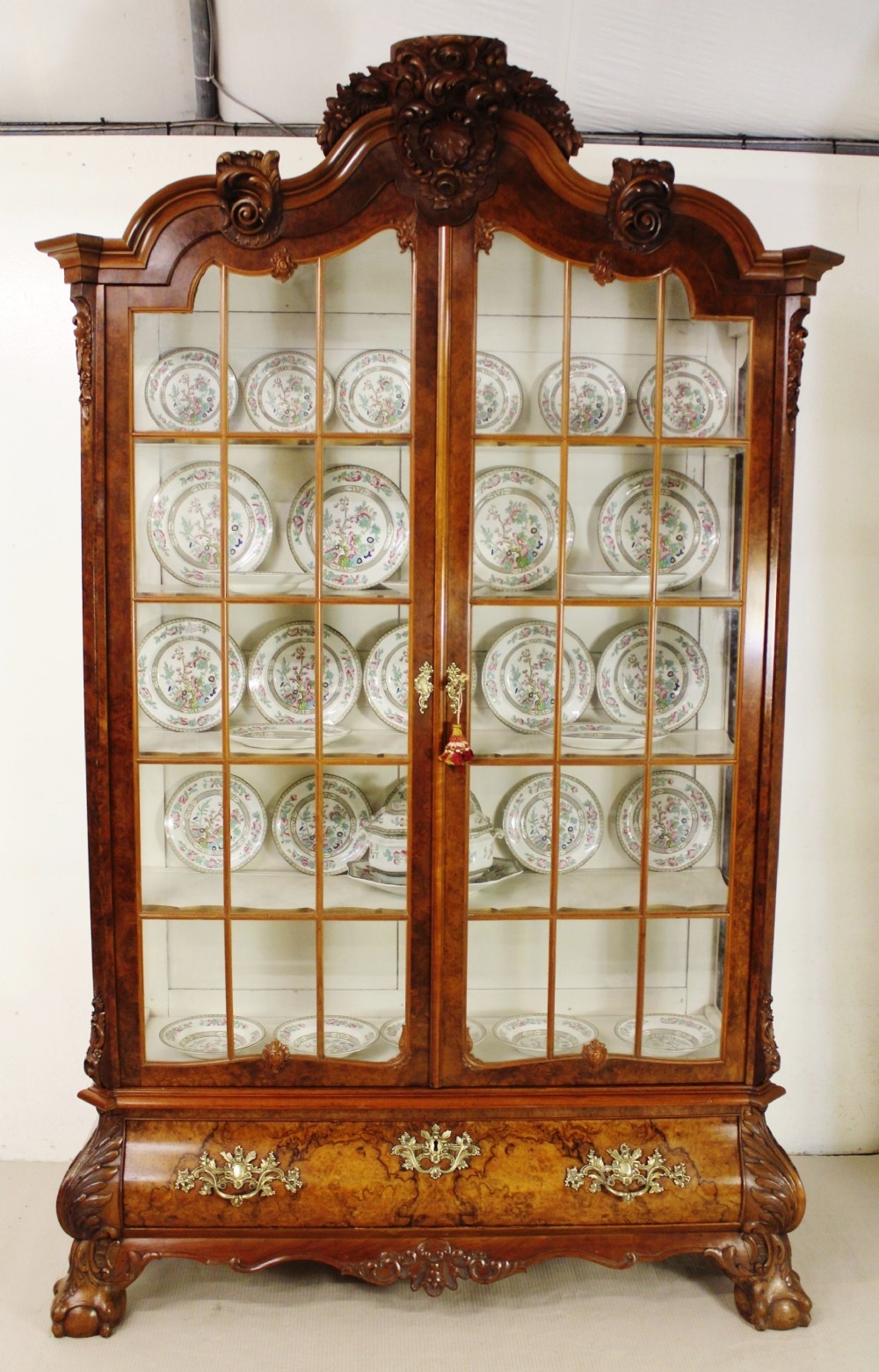 Large Dutch Burr Walnut Cabinet