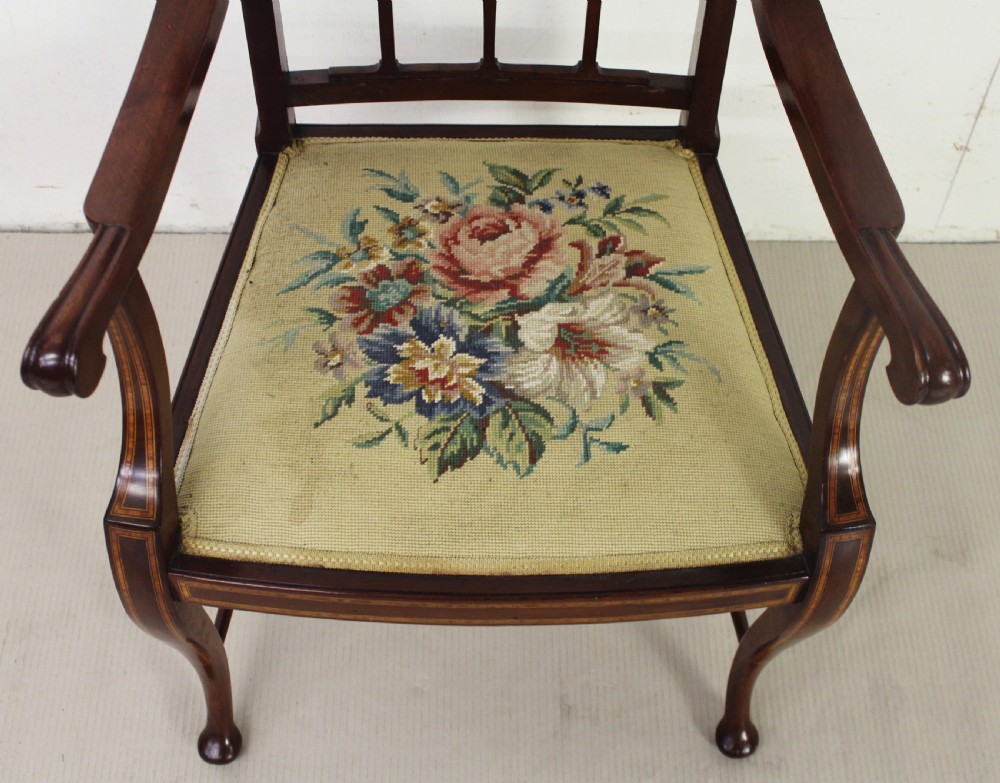 Inlaid Mahogany Armchair View IV