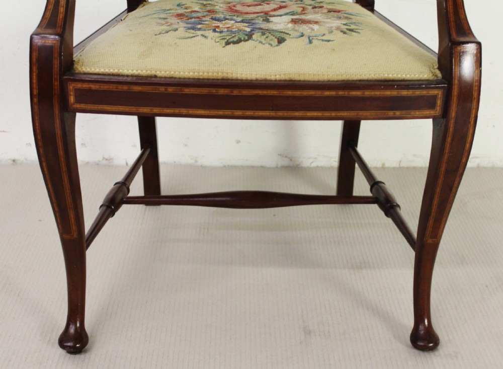 Inlaid Mahogany Armchair View IX