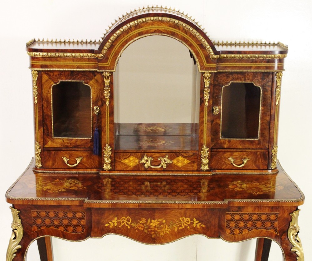 Inlaid Burr Walnut Bonheur Du Jour View VI