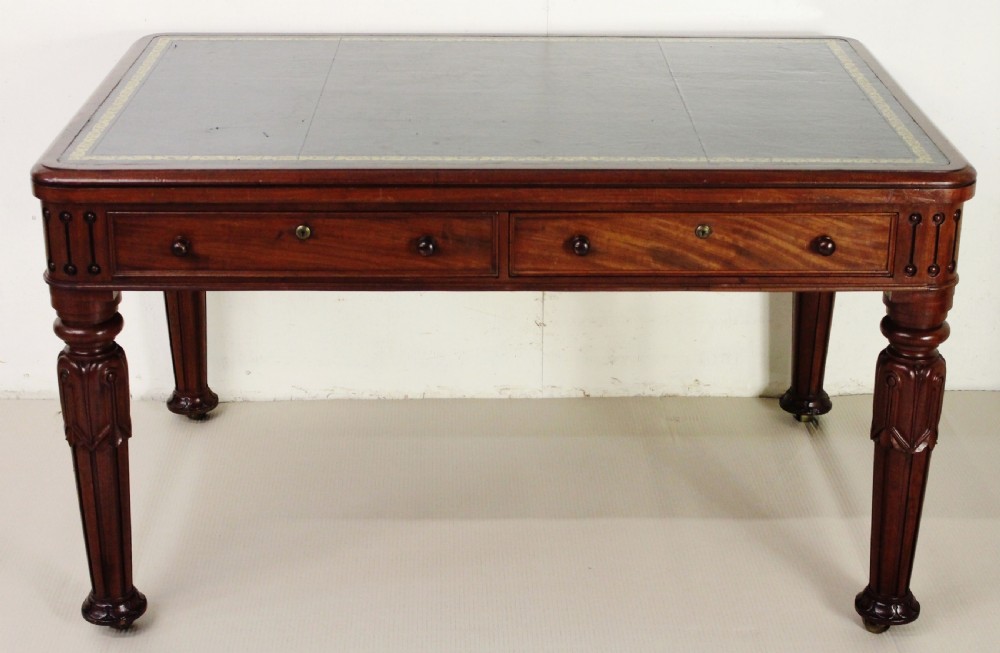 Early Victorian Mahogany Partners Writing Table View II