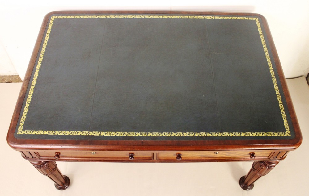 Early Victorian Mahogany Partners Writing Table View IV