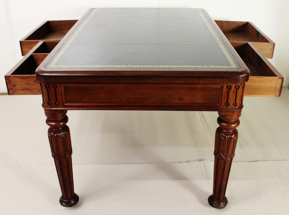 Early Victorian Mahogany Partners Writing Table View V