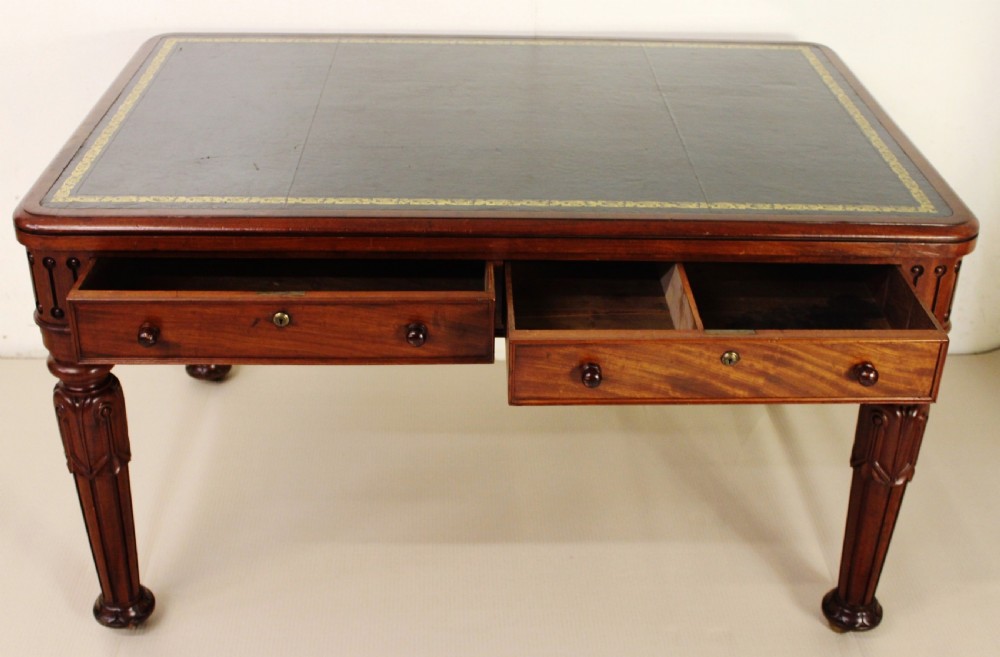 Early Victorian Mahogany Partners Writing Table View X