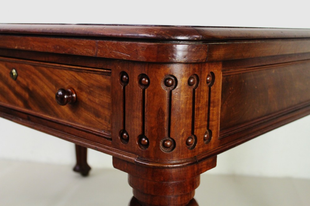 Early Victorian Mahogany Partners Writing Table View XII