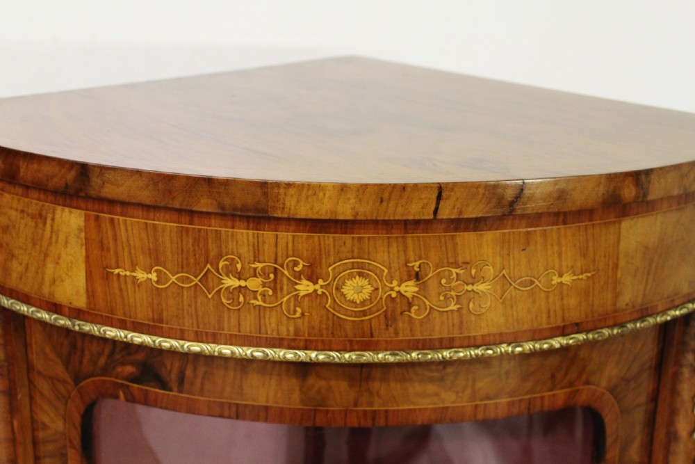 Victorian Inlaid Burr Walnut Corner Cabinet View IX