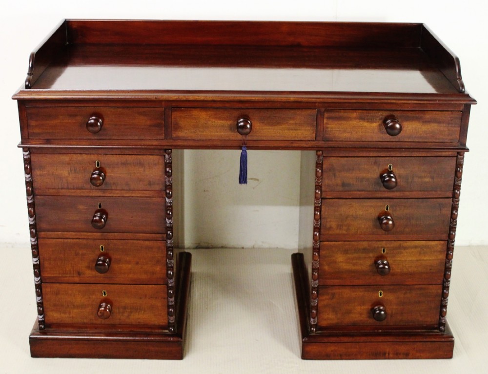 Victorian Mahogany Pedestal Desk