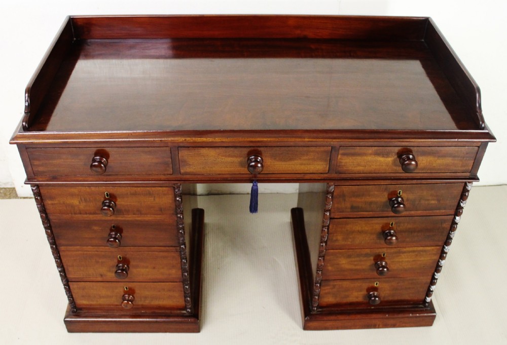 Victorian Mahogany Pedestal Desk View III