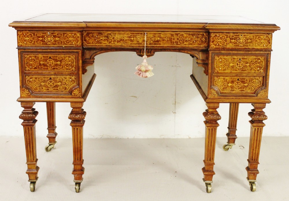 Johnstone and Jeanes Burr Walnut Writing Table View VI