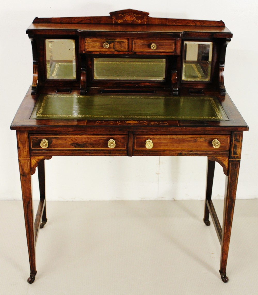 Edwardian Inlaid Rosewood Bonheur Du Jour