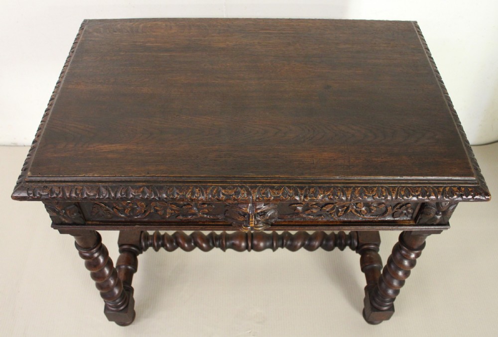 Carved Oak Side Table View II