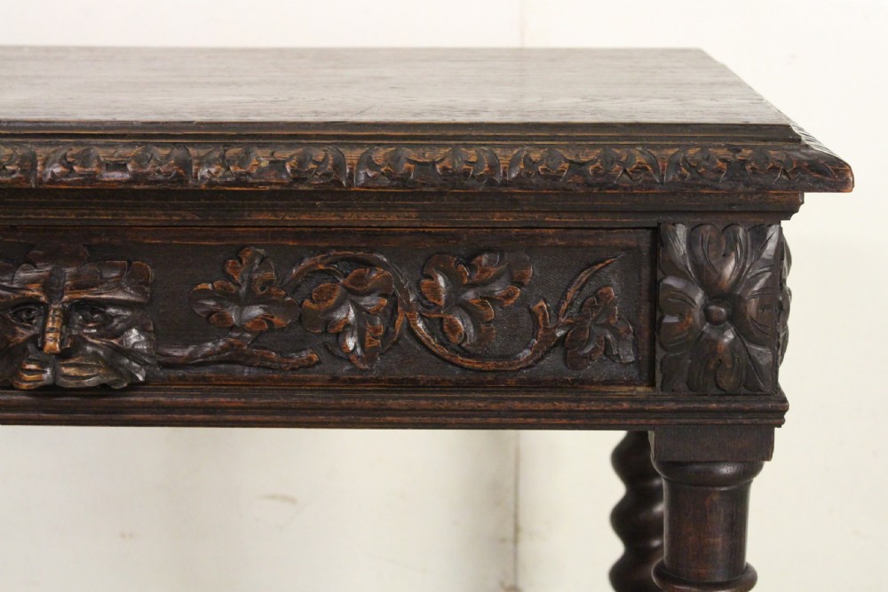 Carved Oak Side Table View VII