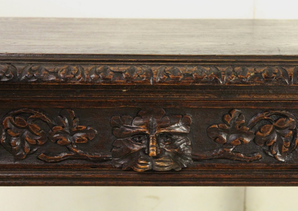Carved Oak Side Table View VIII