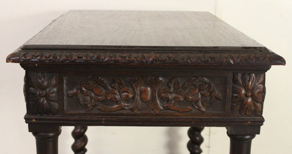 Carved Oak Side Table View XIV