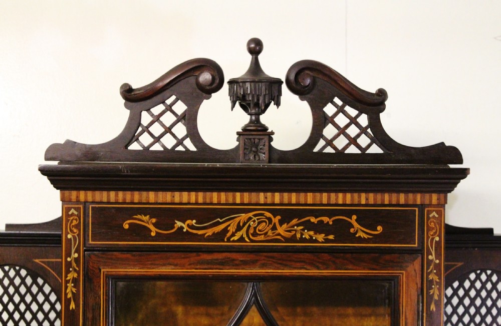Victorian Inlaid Rosewood Parlour Cabinet View V
