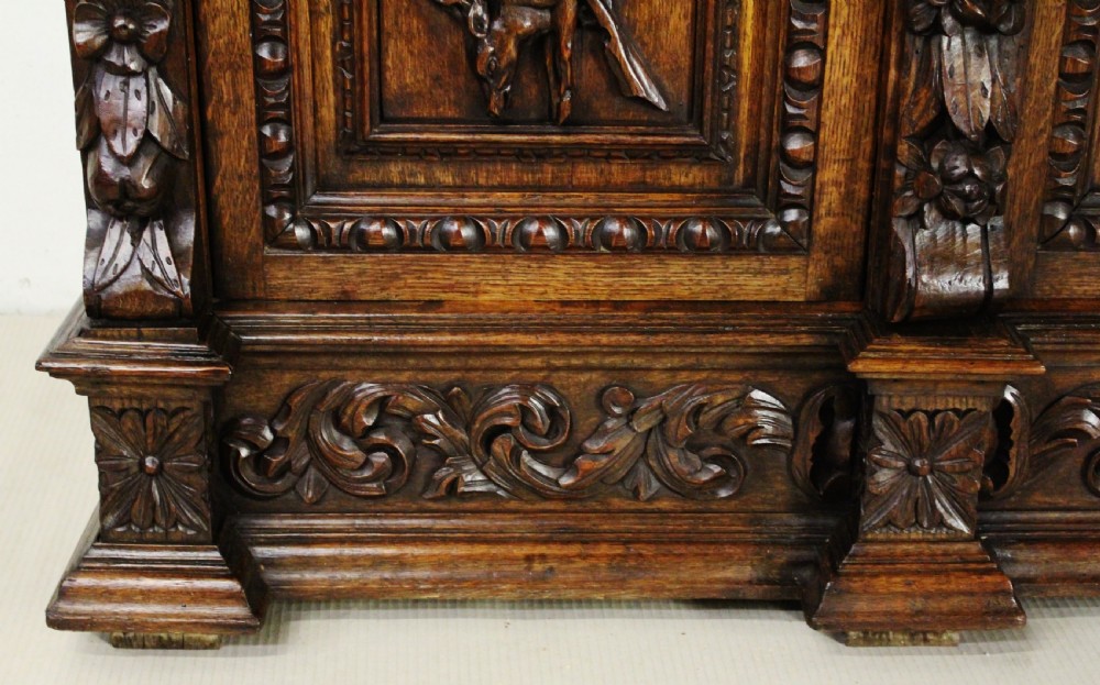 Imposing Carved Oak Bookcase View IX