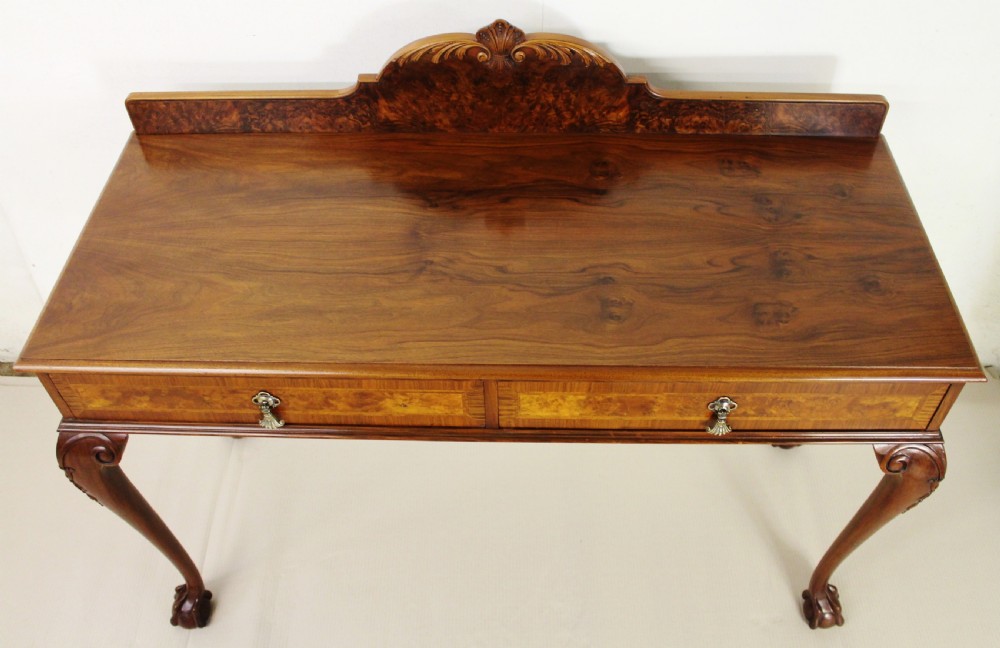 Burr Walnut Serving Table View II